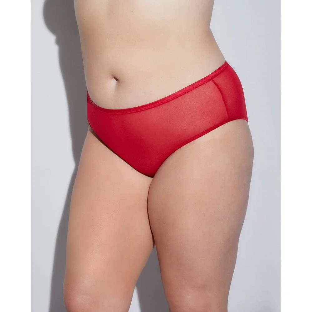 Cosabella Soire Confidence Extended Mystic Red‎ Mesh Bralette & Boyshort Set 2X